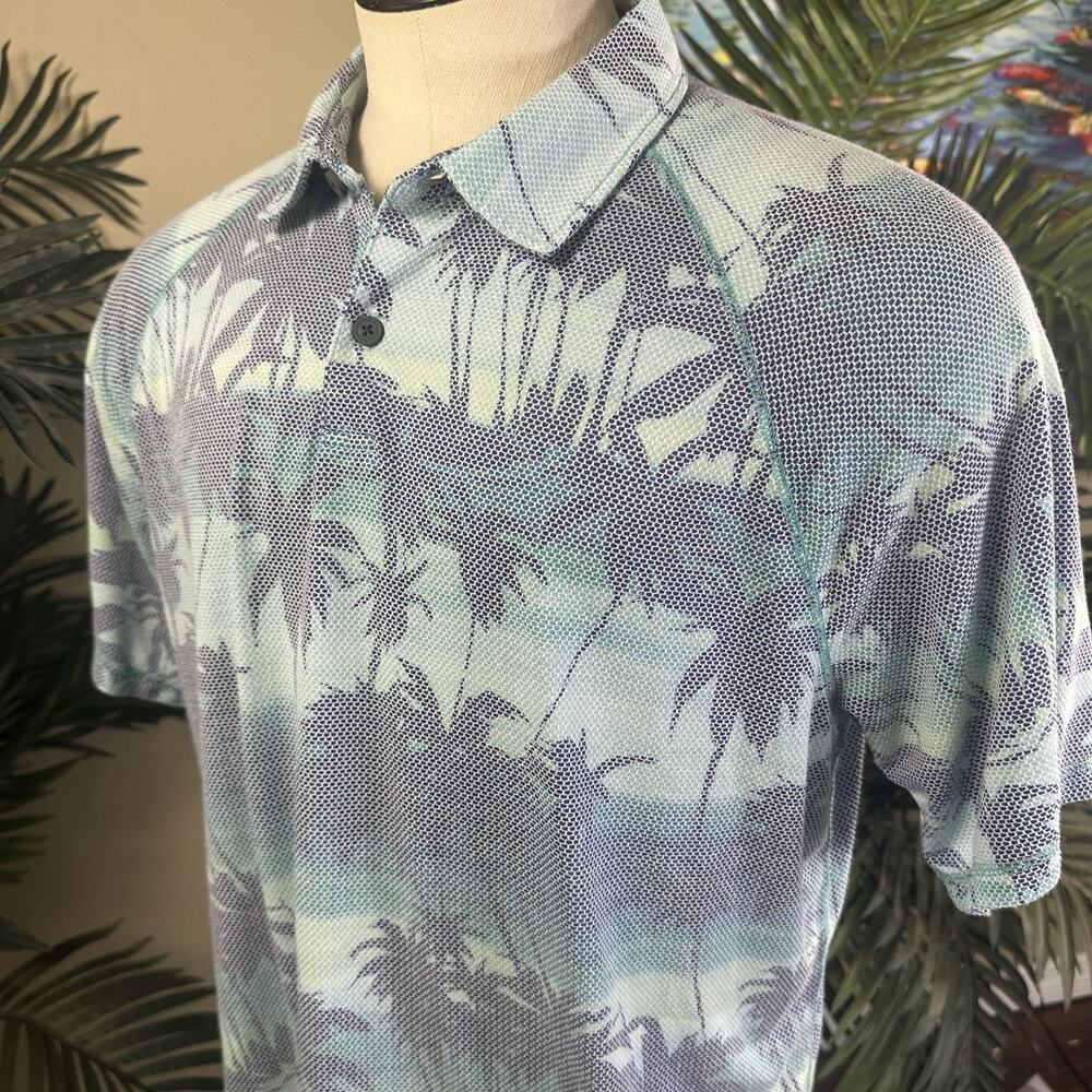 Tommy Bahama Polo Men L Island Zone Tropical 3D Print Golf Performance